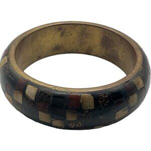 Handcrafted Mosaic Checkerboard Bangle Bracelet